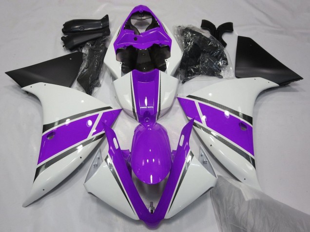 Comprare Carena Moto Yamaha YZF 1000 R1 2012-2014 - Bianco Viola Nero Opaco