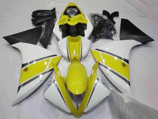 Comprare Carena Moto Yamaha YZF 1000 R1 2012-2014 - Bianco Giallo Nero Opaco
