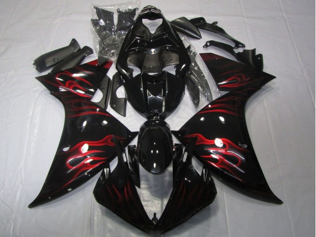 Comprare Carena Moto Yamaha YZF 1000 R1 2012-2014 - Nero Lucido Rosso Fiamma