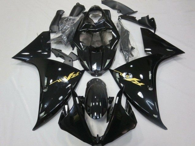 Comprare Carena Moto Yamaha YZF 1000 R1 2012-2014 - Nero Lucido Oro Decals