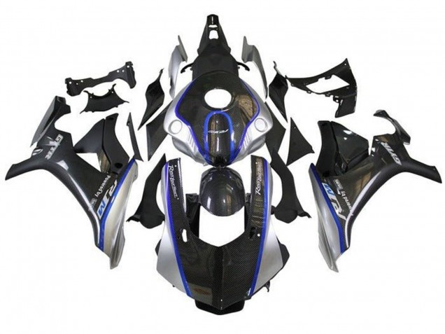 Comprare Carena Moto Yamaha YZF 1000 R1 2015-2019 - Falso Fibra di Carbonio Argento Blu R1M