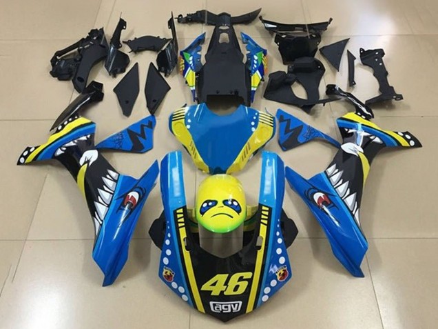 Comprare Carena Moto Yamaha YZF 1000 R1 2015-2019 - Blu Giallo Nero Squalo 46