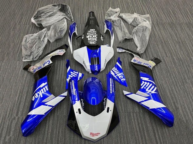 Comprare Carena Moto Yamaha YZF 1000 R1 2015-2019 - Bianco Blu Nero Milwaukee