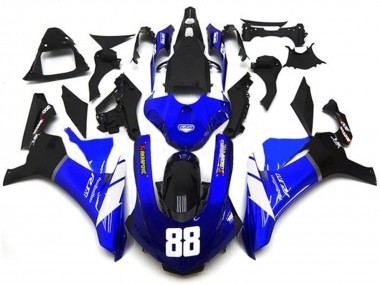 Comprare Carena Moto Yamaha YZF 1000 R1 2015-2019 - Blu Bianco Nero Lucido Akropovic