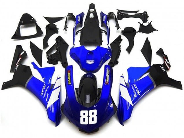 Comprare Carena Moto Yamaha YZF 1000 R1 2015-2019 - Blu Bianco Nero Lucido Akropovic