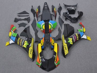 Comprare Carena Moto Yamaha YZF 1000 R1 2015-2019 - Nero Verde Bianco Giallo Rosso Nero Ruota dei Colori HP