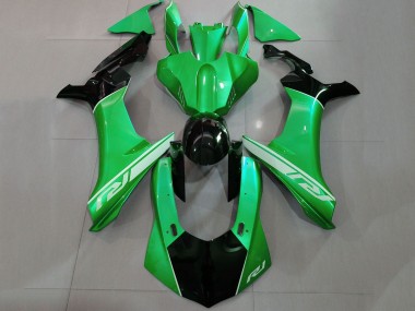 Comprare Carena Moto Yamaha YZF 1000 R1 2015-2019 - Verde Nero Lucido Argento