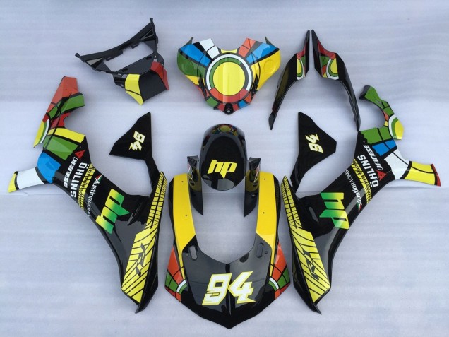 Comprare Carena Moto Yamaha YZF 1000 R1 2015-2019 - Bianco Blu Verde Giallo Rosso Ruota dei Colori 94