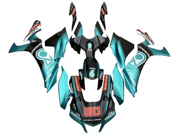 Comprare Carena Moto Yamaha YZF 1000 R1 2020-2025 - Turchese Blu Nero Opaco Petronas