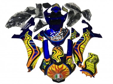Comprare Carena Moto Yamaha YZF 1000 R1 2020-2025 - Blu Giallo Arancia Tribal Sun