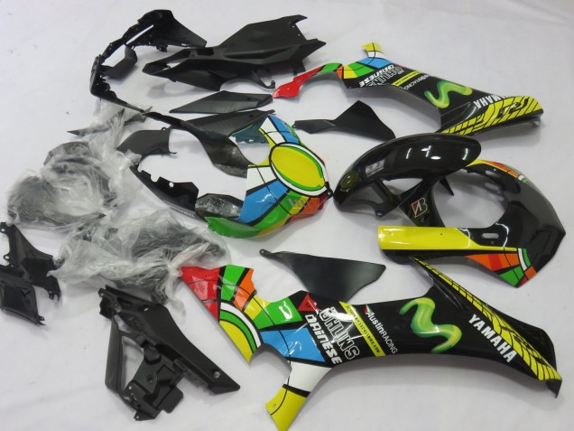 Comprare Carena Moto Yamaha YZF 1000 R1 2020-2025 - Bianco Blu Verde Giallo Rosso Nero Ruota dei Colori MoviStar