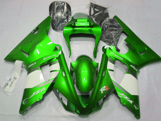Comprare Carena Moto Yamaha YZF 1000 R1 2000-2001 - Verde Bianco Argento