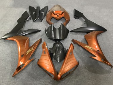 Comprare Carena Moto Yamaha YZF 1000 R1 2004-2006 - Arancia Falso Fibra di Carbonio Nero Opaco