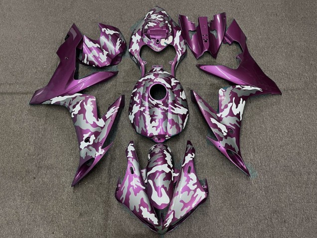 Comprare Carena Moto Yamaha YZF 1000 R1 2004-2006 - Viola Chiaro Bianco Grigio Camouflage