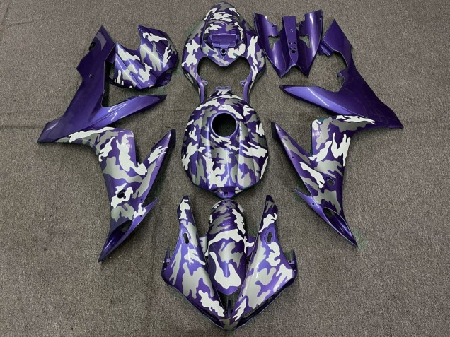 Comprare Carena Moto Yamaha YZF 1000 R1 2004-2006 - Viola Bianco Grigio Camouflage