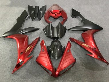 Comprare Carena Moto Yamaha YZF 1000 R1 2004-2006 - Rosso Falso Fibra di Carbonio Nero Opaco