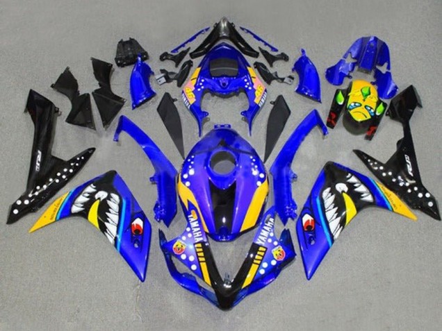 Comprare Carena Moto Yamaha YZF 1000 R1 2007-2008 - Blu Giallo Nero Squalo