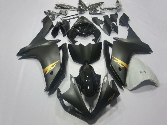 Comprare Carena Moto Yamaha YZF 1000 R1 2007-2008 - Nero Lucido Nero Opaco Oro Decal