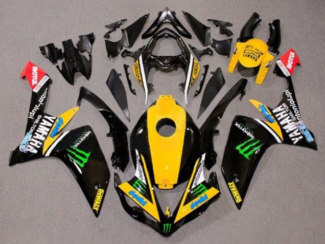 Comprare Carena Moto Yamaha YZF 1000 R1 2007-2008 - Giallo Bianco Nero Verde Mostro Dewalt