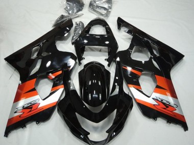 Comprare Carena Moto Suzuki GSXR 600 / GSXR 750 2004-2005 - Nero Lucido Arancia Bianco Decal