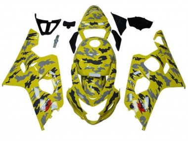 Comprare Carena Moto Suzuki GSXR 600 / GSXR 750 2004-2005 - Giallo Nero Grigio Camouflage