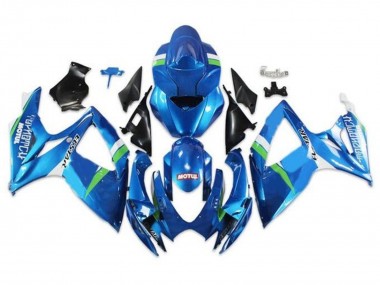 Comprare Carena Moto Suzuki GSXR 600 / GSXR 750 2006-2007 - Blu Verde Bianco Ecstar