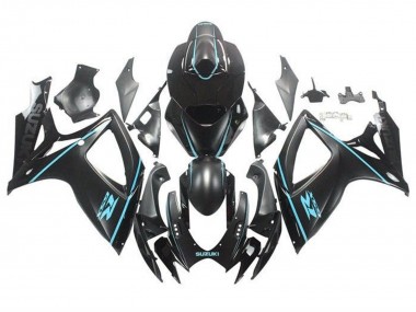 Comprare Carena Moto Suzuki GSXR 600 / GSXR 750 2006-2007 - Nero Opaco Turchese Blu
