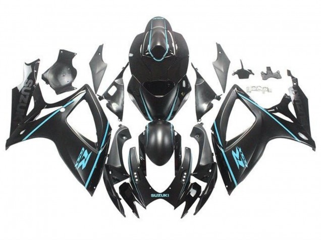 Comprare Carena Moto Suzuki GSXR 600 / GSXR 750 2006-2007 - Nero Opaco Turchese Blu