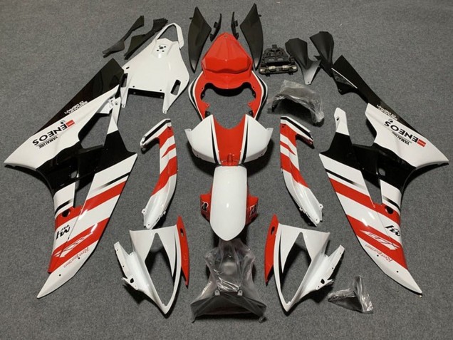 Comprare Carena Moto Yamaha YZF R6 2006-2007 - Bianco Arancia Nero Lucido Banda