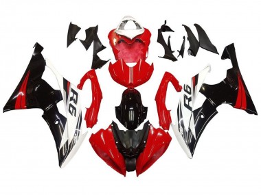 Comprare Kit Carena Moto Yamaha YZF R6 2008-2016 - Bianco Rosso Nero Lucido