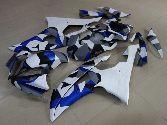 Comprare Carena Moto Yamaha YZF R6 2008-2016 - Bianco Blu Grigio Camouflage