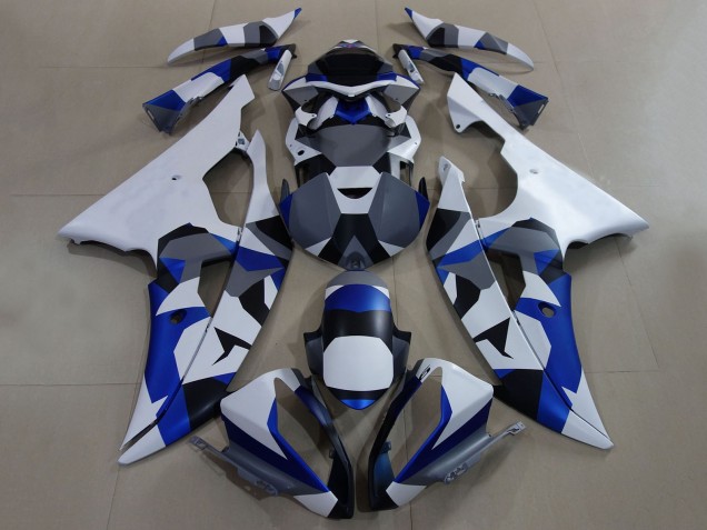 Comprare Carena Moto Yamaha YZF R6 2008-2016 - Bianco Blu Grigio Camouflage