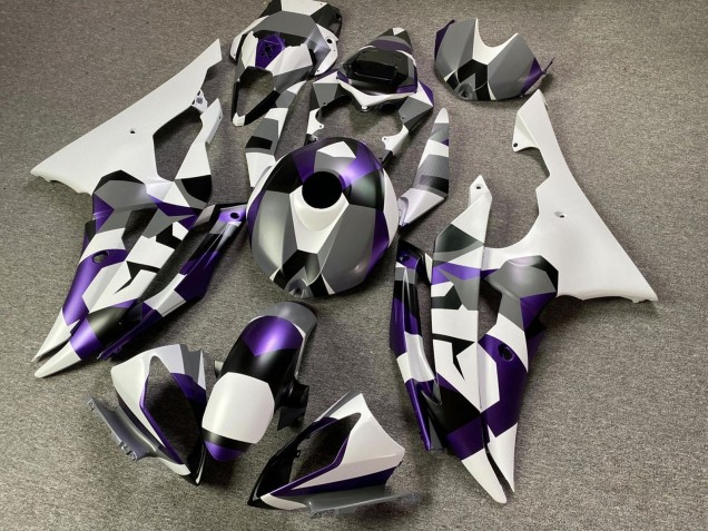 Comprare Carena Moto Yamaha YZF R6 2008-2016 - Bianco Viola Grigio Nero Camouflage