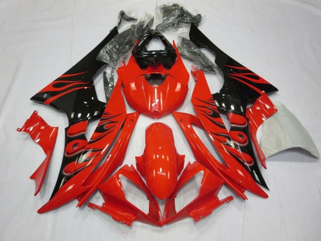 Comprare Carena Moto Yamaha YZF R6 2008-2016 - Rosso Nero Lucido Fiamma