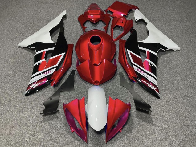 Comprare Carena Moto Yamaha YZF R6 2008-2016 - Bianco Rosso Nero Lucido Banda