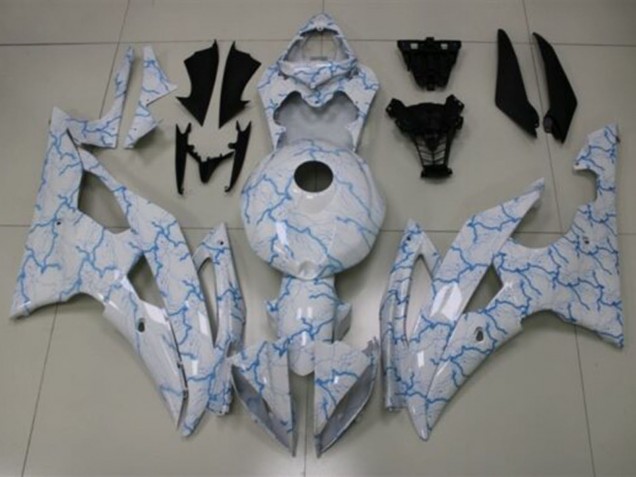 Comprare Carena Moto Yamaha YZF R6 2008-2016 - Bianco Azzurro Chiaro Fulmine