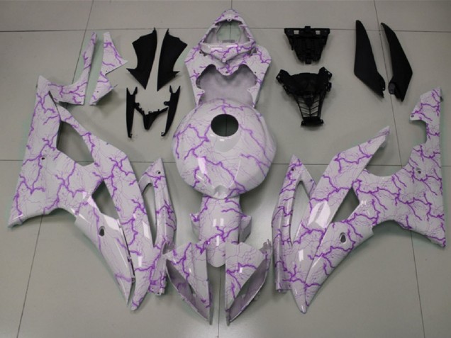Comprare Carena Moto Yamaha YZF R6 2008-2016 - Bianco Viola Fulmine