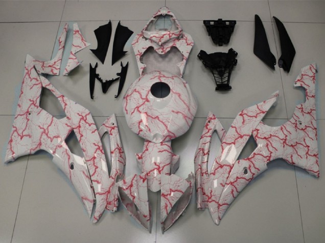 Comprare Carena Moto Yamaha YZF R6 2008-2016 - Bianco Rosso Fulmine