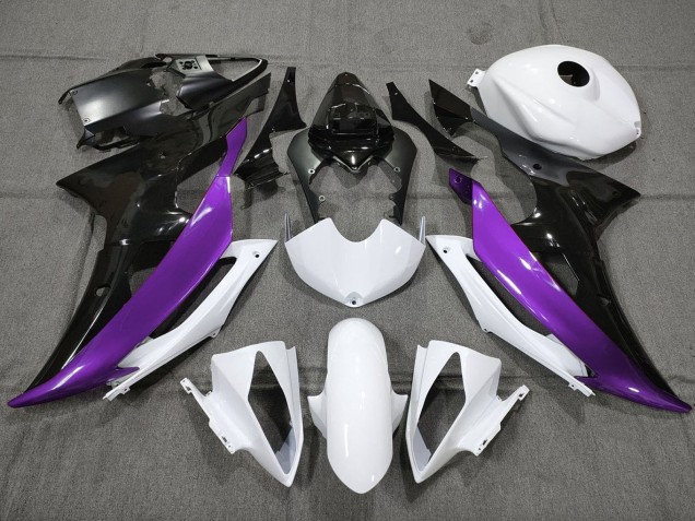 Comprare Carena Moto Yamaha YZF R6 2008-2016 - Bianco Viola Nero Lucido