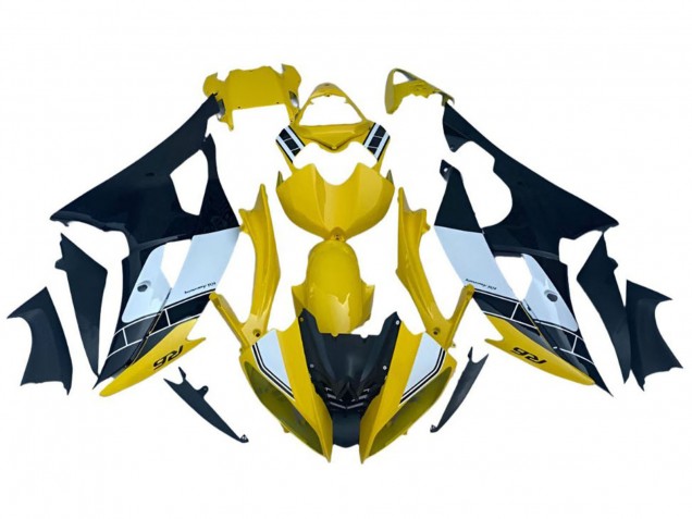 Comprare Carena Moto Yamaha YZF R6 2008-2016 - Giallo Bianco Nero Banda