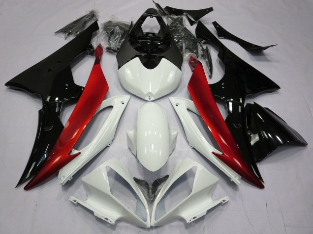 Comprare Carena Moto Yamaha YZF R6 2008-2016 - Bianco Rosso Nero Lucido