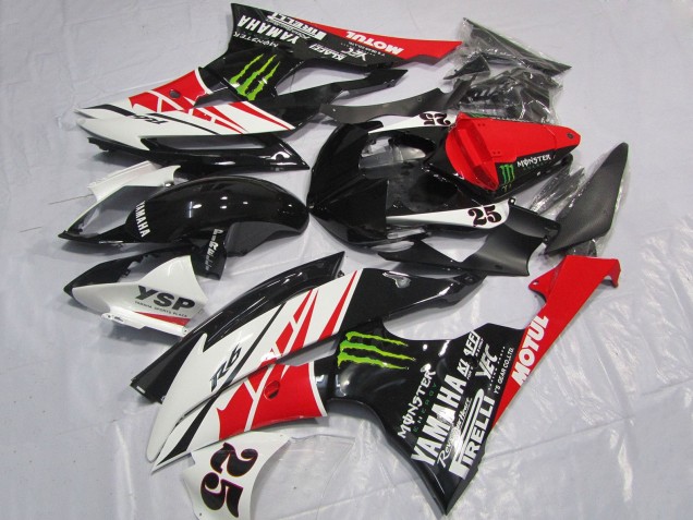 Comprare Carena Moto Yamaha YZF R6 2008-2016 - Bianco Rosso Nero Lucido Verde Mostro 25