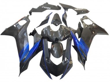 Comprare Carena Moto Yamaha YZF R6 2017-2023 - Blu Nero Falso Fibra di Carbonio