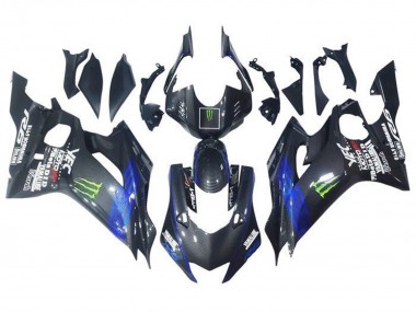 Comprare Carena Moto Yamaha YZF R6 2017-2023 - Blu Nero Falso Fibra di Carbonio Verde Mostro