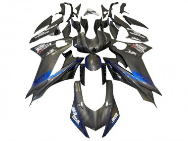 Comprare Carena Moto Yamaha YZF R6 2017-2023 - Blu Nero Falso Fibra di Carbonio