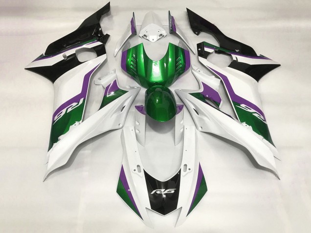 Comprare Carena Moto Yamaha YZF R6 2017-2023 - Bianco Verde Viola Nero