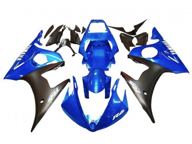 Comprare Carena Moto Yamaha YZF R6 2003-2004 - Blu Nero Opaco Bianco Decals