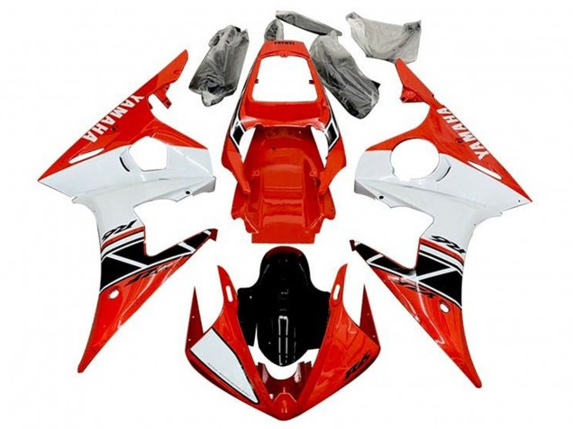 Comprare Carena Moto Yamaha YZF R6 2003-2004 - Rosso Bianco Nero Lucido Banda