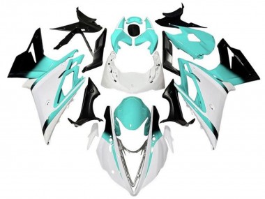 Comprare Carena Moto Triumph Daytona 675 Triple 2013-2016 - Bianco Turchese Blu Nero Lucido