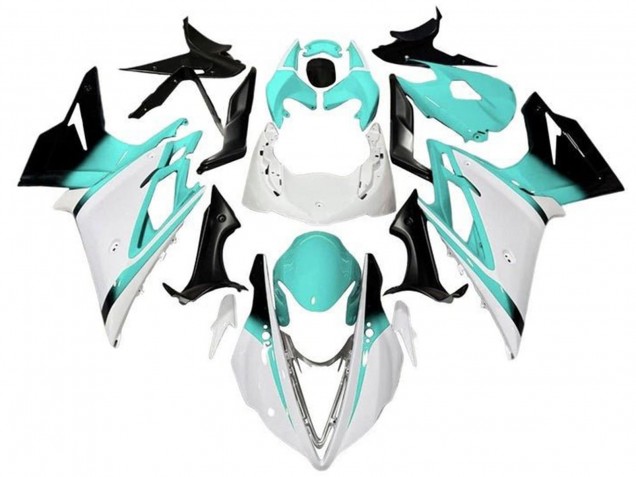 Comprare Carena Moto Triumph Daytona 675 Triple 2013-2016 - Bianco Turchese Blu Nero Lucido